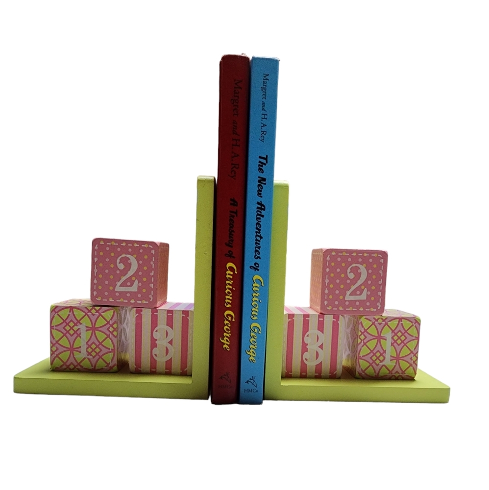 123 Number Blocks Bookends | Kids Nursery Home Decor